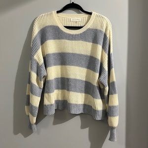 Blue and cream striped sweater